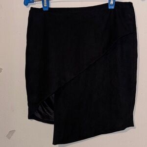 Olivaceous Asymmetrical Black Skirt